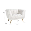 Welurowy fotel Huxley S5125 WHITE BOUCLÉ Richmond Interiors glamour stalowy złoty biały