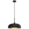 Metalowa lampa wisząca Lincoln okrągła czarna złota