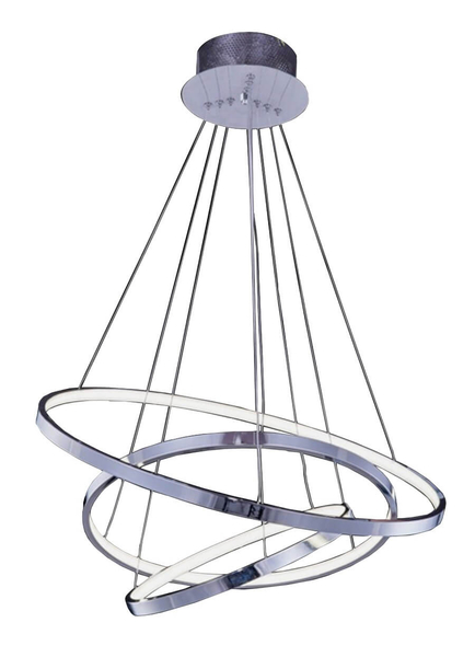 Wisząca lampa sypialniana Wheel LED 80W 3000K ring nad łóżko chrom