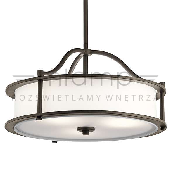Klasyczna LAMPA wisząca KL-EMORY-P-S-OZ Elstead KICHLER okrągła OPRAWA zwis stary brąz biały