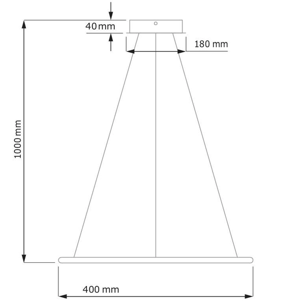 Wisząca LAMPA biurowa SLIM/000035/3000/B MDECO okrągła OPRAWA zwis LED 45W 3000K metalowy czarny