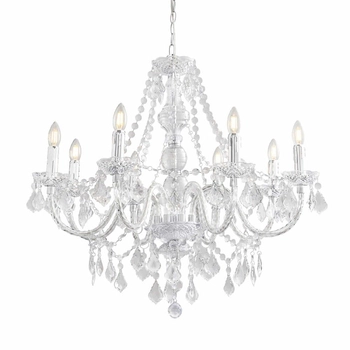 Żyrandol glamour świecznikowy Clarence 308-8CL Endon chrom przezroczysty