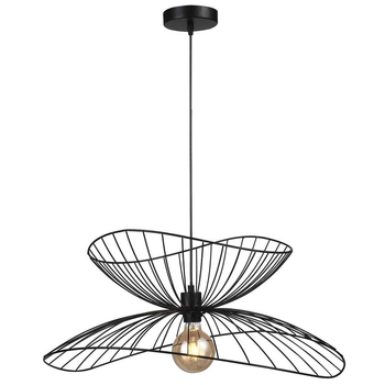 Industrialna LAMPA wisząca GALIA PND-34429-1-BK Italux druciany kapelusz czarny