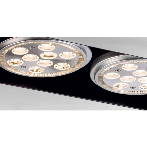 Podtynkowa LAMPA sufitowa YATOMI 3331 Shilo metalowa OPRAWA regulowana WPUST prostokątny czarny