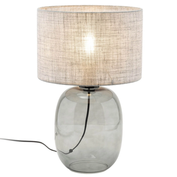 Stolikowa lampka Melody 5987 z abażurem boho grafitowa szara