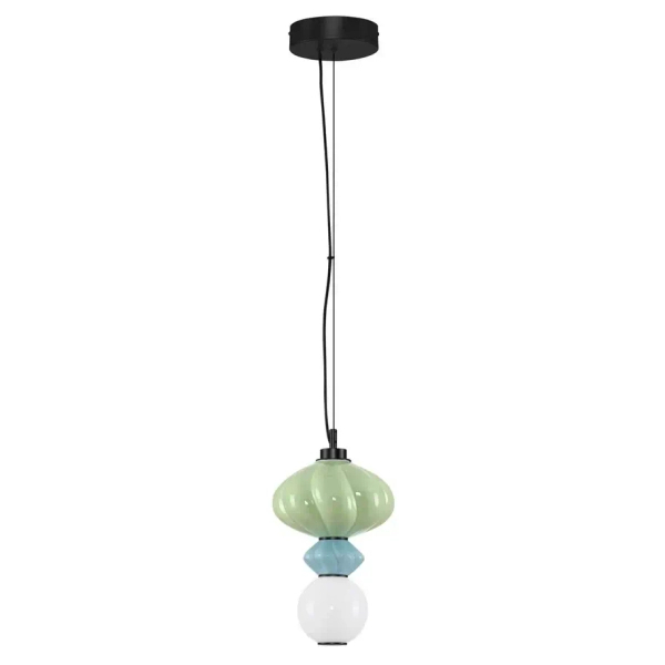 Szklana lampa wisząca CASURNO LE45220 LED 8W 3000K zielona niebieska