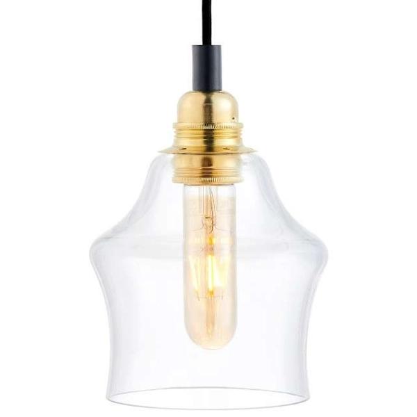 Skandynawska LAMPA wisząca LONGIS 10875305 Kaspa szklana OPRAWA loftowy ZWIS kaskada złota przezroczysta czarna