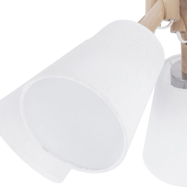 Wielopunktowa lampa sufitowa Vaio 666 drewniana biała