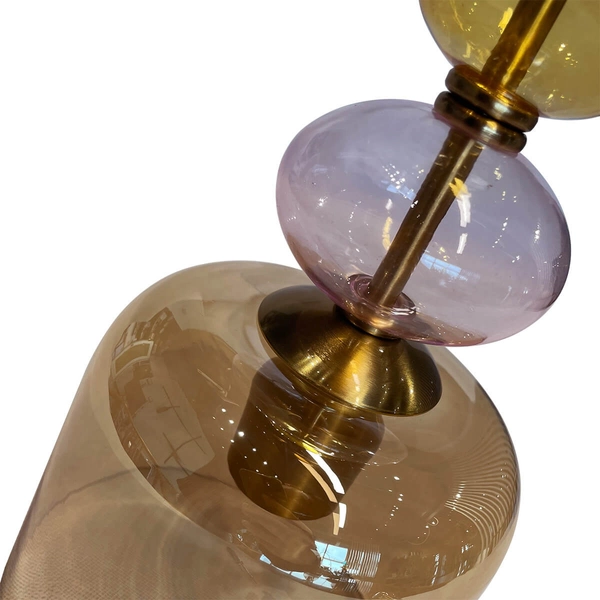 Szklana lampa wisząca Tropea LP-2004/1P S AM retro bursztynowa