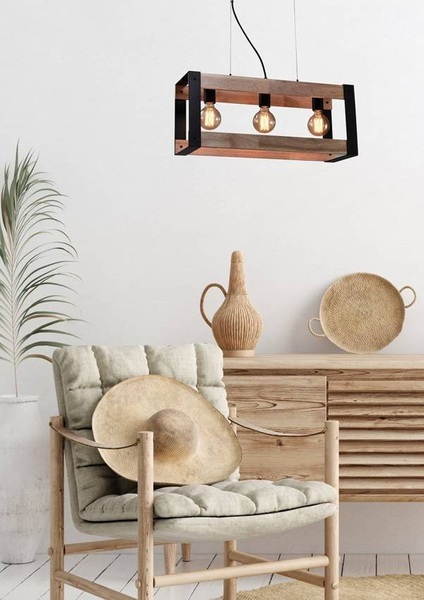 Lampa wisząca Varna 33-79077 Candellux metalowa drewniana czarna