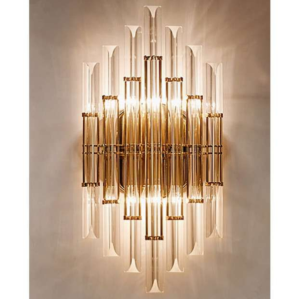 Kinkiet LAMPA ścienna CGPRISMKIN COPEL szklana OPRAWA kryształowa glamour crystal kinkiet przezroczysty mosiądz