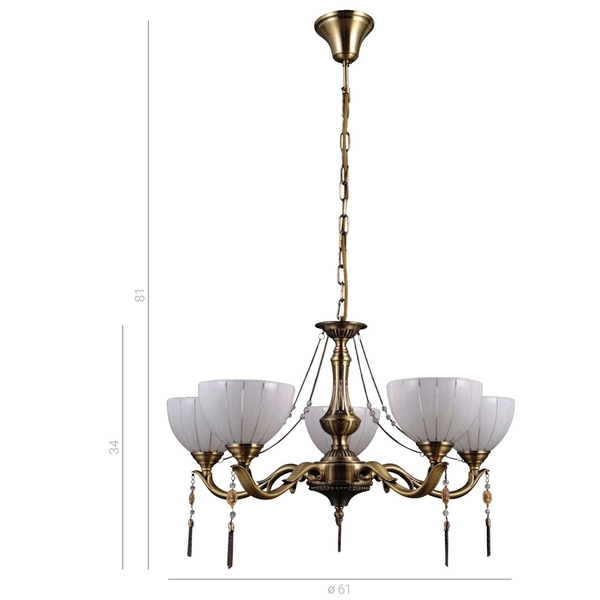Żyrandol LAMPA wisząca BAXIO MD38445-5 Italux klasyczna OPRAWA biała złota