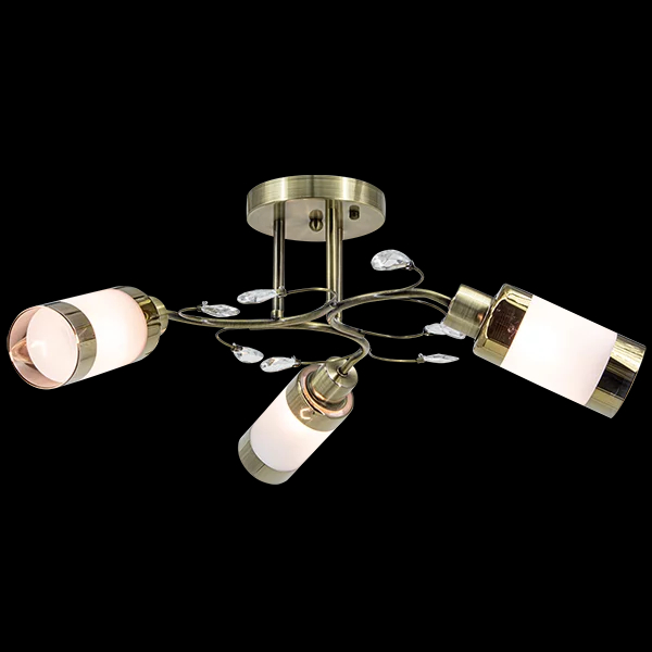 Pokojowa lampa sufitowa 8267/3 21QG kryształki mosiądz