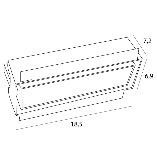 Wpustowa prostokątna oprawa MODULAR H180.08 Maxlight do modułu biały
