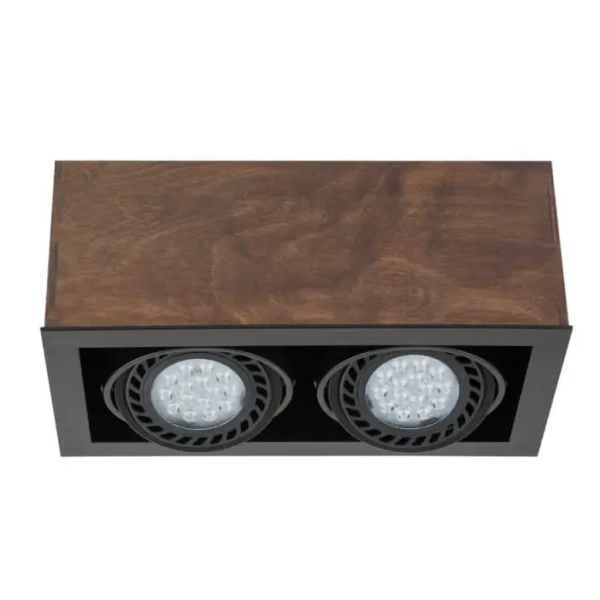 Wpuszczana lampa regulowana Box 7650 rustykalna kostka drewno