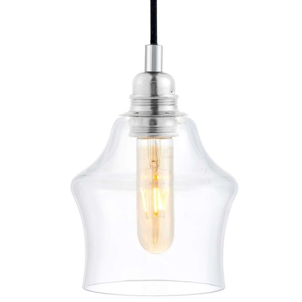 Lofrowa LAMPA wisząca LONGIS 10526509 Kaspa szklana OPRAWA skandynawski ZWIS kaskada chrom przezroczysta czarna