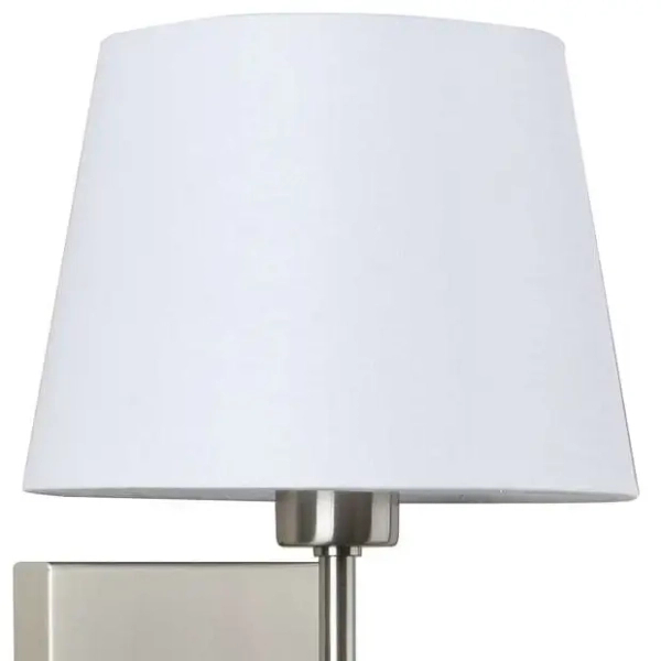 Kinkiet LAMPA ścienna NORTE WL-1122-2-BL-SN-RO-WH Italux abażurowa OPRAWA klasyczna LED 3W 3000K z peszlem nikiel biała