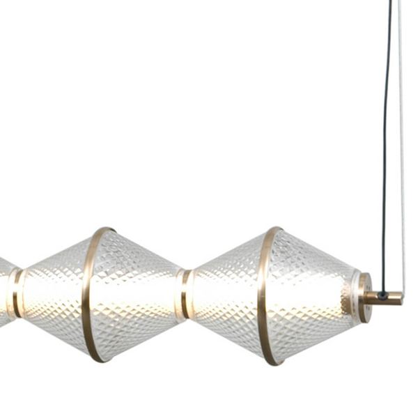 Lampa zwieszana Fuente PND-34395-5-HBR LED 125W 3000K złoty przezroczysty