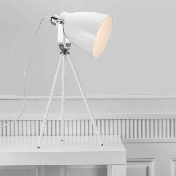 Stojąca LAMPA stołowa LARGO 46655001 Nordlux biurkowa LAMPKA metalowa na trójnogu biała