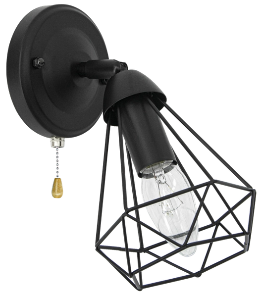 Metalowa lampa ścienna 8414/1 BL druciak do holu czarny