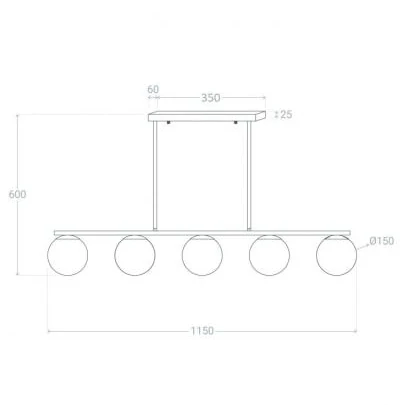 Lampa zwisająca Milano ABR-LWM-6XE27 Abruzzo molekuły złota biała