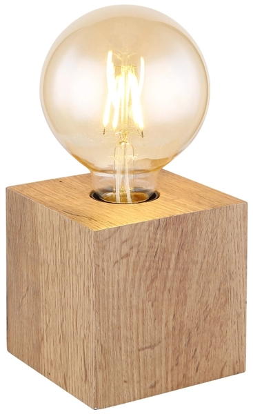 Stołowa lampa stojąca Erna 15655T kostka cube drewniana