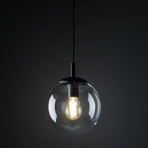 Wisząca lampa do kuchni Esme 3267 bańka czarna przezroczysta