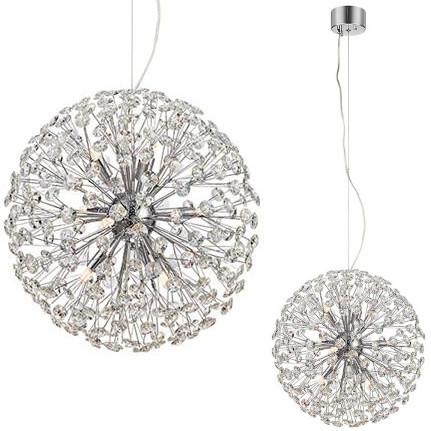 Kryształowa LAMPA wisząca BOLID 108101 Markslojd metalowa OPRAWA crystal glamour ZWIS kula chrom przezroczysta