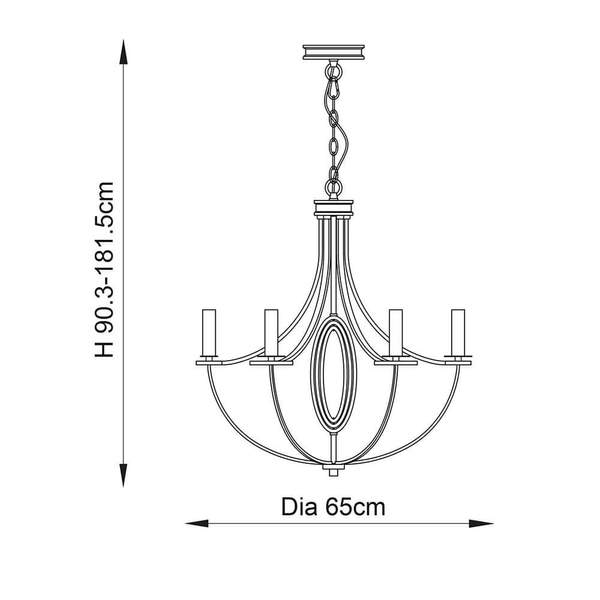 Świecznikowa lampa wisząca Whistle WHISTLE-6NI metalowa nikiel