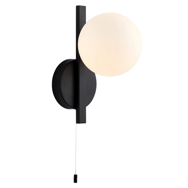 Ścienna lampa kula L&-194081 Light& z włącznikiem IP44 czarna