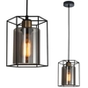 Industrialna LAMPA wisząca KALULA PND-78901-1-BK+SG Italux metalowy ZWIS druciany do przedpokoju czarny