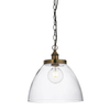 Wisząca lampa nad stół Hansen Grand 102926 szklana mosiądz przezroczysta