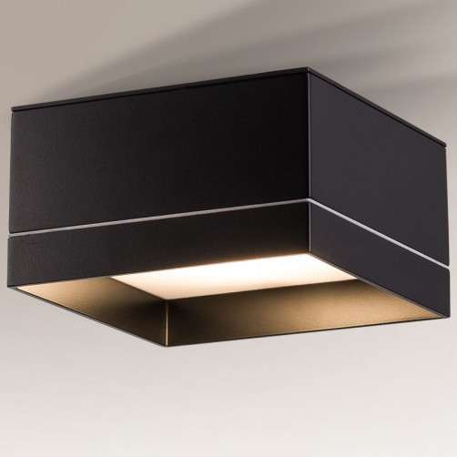 Plafon LAMPA sufitowa TOSA 8061 Shilo kwadratowa OPRAWA metalowa  IP44 czarna