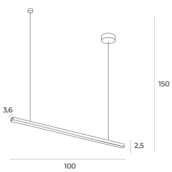 Ledowa lampa wisząca Trio P0475D prostokątna belka LED 12W 3000K złota