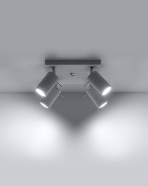 Kwadratowy plafon reflektorki Ring SL.0090 Sollux do kuchni biały