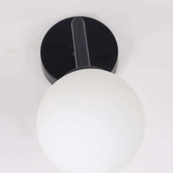 Kinkiet lampa ścienna DORADO LP-002/1W BK Light prestige loftowa oprawa szklana kula czarna biała