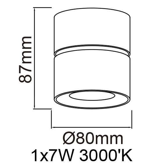 Spot LAMPA sufitowa Mone Nero Orlicki Design tuba OPRAWA metalowa LED 7W 3000K natynkowa czarna
