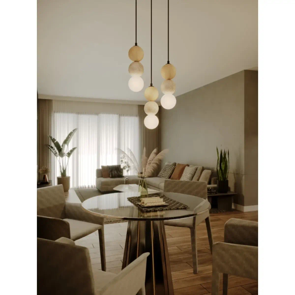 Wisząca lampa ALICE brązowa czarna P0664 1xG9 kulista