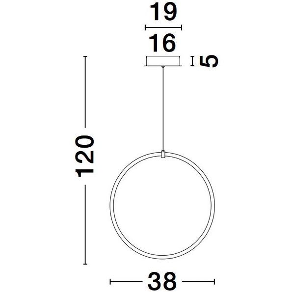 Wisząca LAMPA ring COLON LE41608 Luces Exclusivas metalowa OPRAWA pierścień ZWIS LED 21W 3000K okrągy czarny