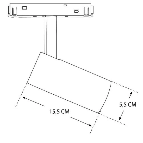 Lampa tuba szynowa magnetyczna 3-fazowa 488 Domeno LED 15W 4000K czarna