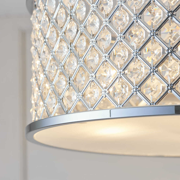 Kryształowa lampa sufitowa Hudson HUDSON-3CH Endon chrom przezroczysta