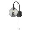 Kulista lampa ścienna Eissa EIS0722 do salonu czarny przydymiony