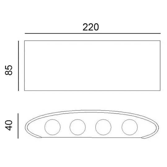 Metalowa lampa ścienna Ortelo OWL-451-4-BL Italux LED 8W 3000K IP54 czarny