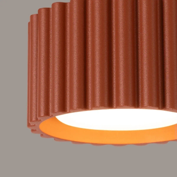 Plafon okrągły AURA SL.1802 ryflowany metalowy terakota