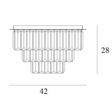 Przysufitowa LAMPA glamour MONACO C0205 Maxlight kryształowa do sypialni złota