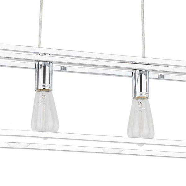 LAMPA wisząca SIGALO MD-BR4366-D4 CH Italux industrialna OPRAWA metalowy ZWIS prostokątna klatka loft chrom