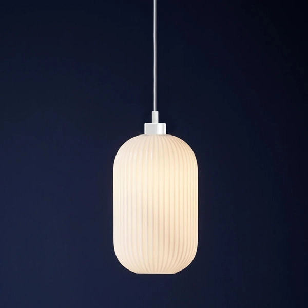Porcelanowa lampa wisząca Milford 46573001 Nordlux plisowana biała
