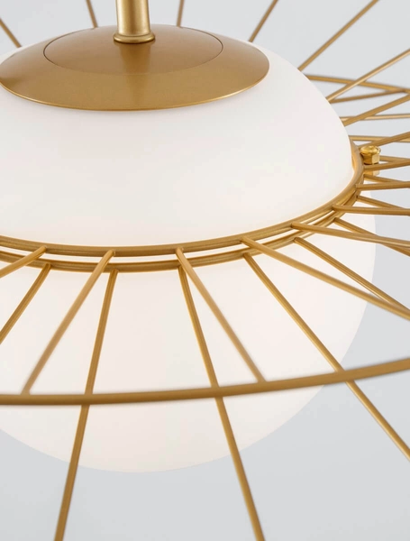 Wisząca lampa MORELOS LE42940 druciak do kuchni złoty biały