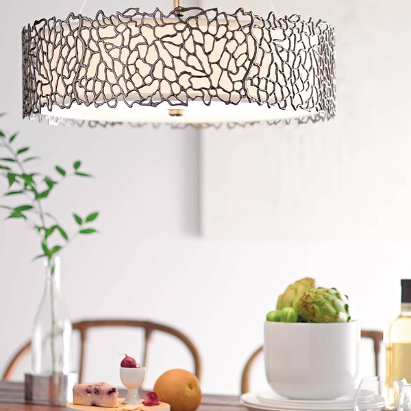 Okrągła lampa wisząca Silver Coral KL-SILVER-CORAL-P-A Kichler srebrny