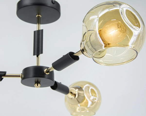 Sufitowa lampa modernistyczna 2027/3 BL TR czarna złota
